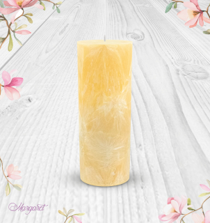 Svíčka Válec 3 (20 cm) – Žlutá / Horký zázvor / Motýlek